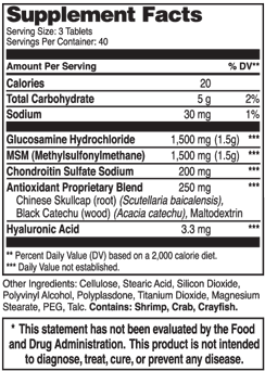 Glucosamine Chondroitin Advanced PLUS Supplement Facts